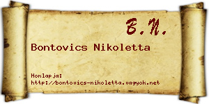 Bontovics Nikoletta névjegykártya